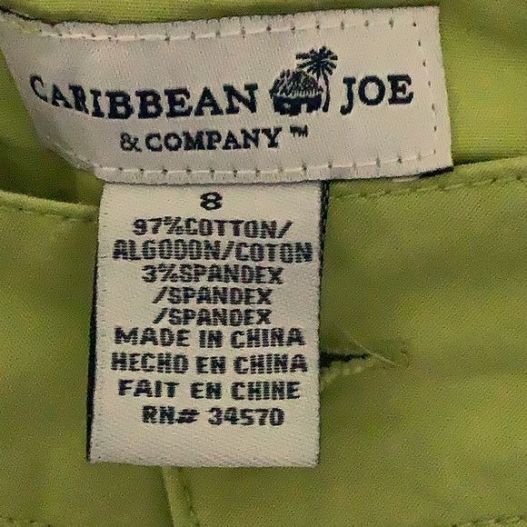Caribbean Joe and Company size 8 lime, green capris - Picture 7 of 7